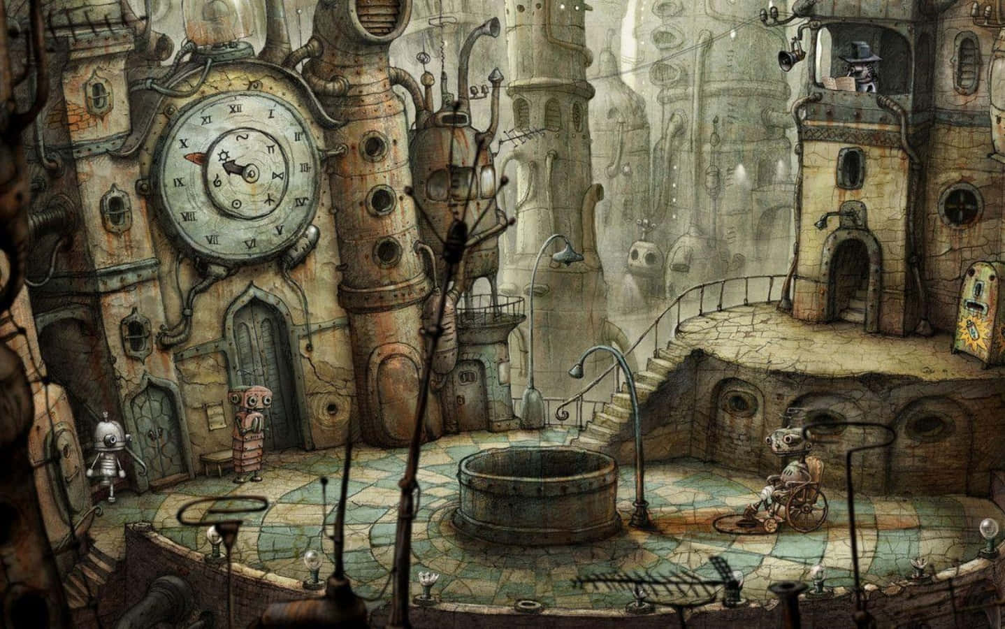 Indie Desktop Ambience With Night Sky View And Vintage Typewriter