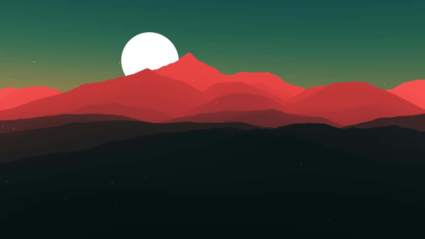 1366x768 Minimalist Full Moon Wallpaper