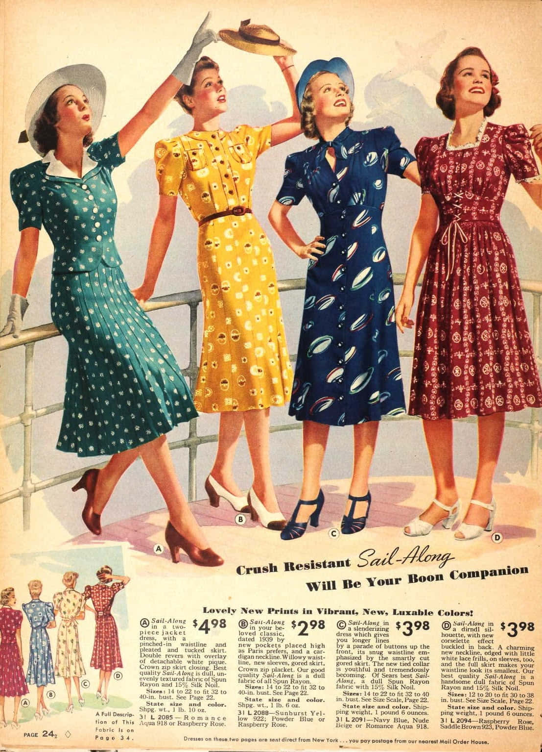 1940s Women Fashion Advertisement Wallpaper