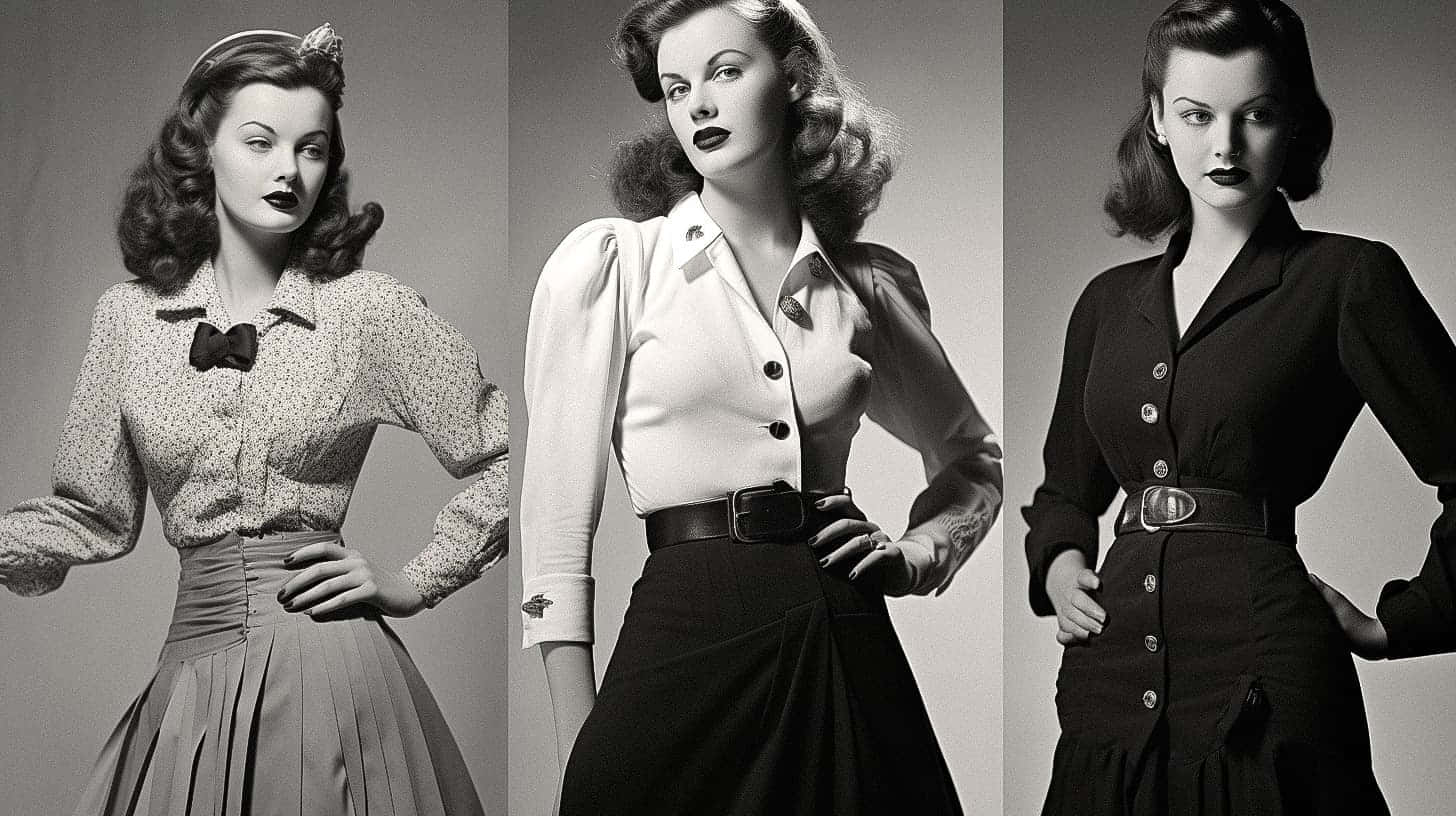 1940s Women Fashion Trio Wallpaper