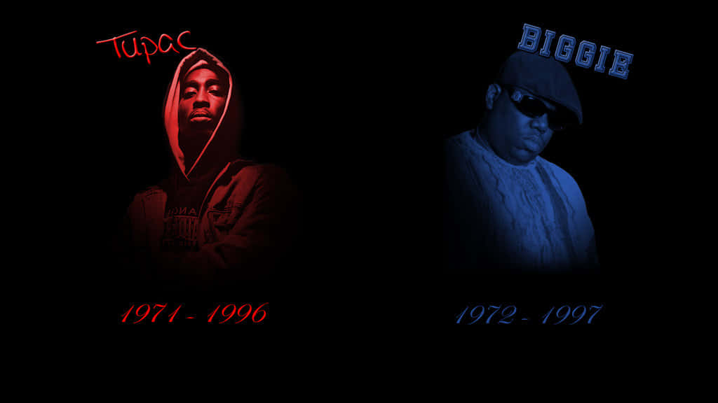 2pac And Biggie - Legends Of The Hip Hop Scene Wallpaper