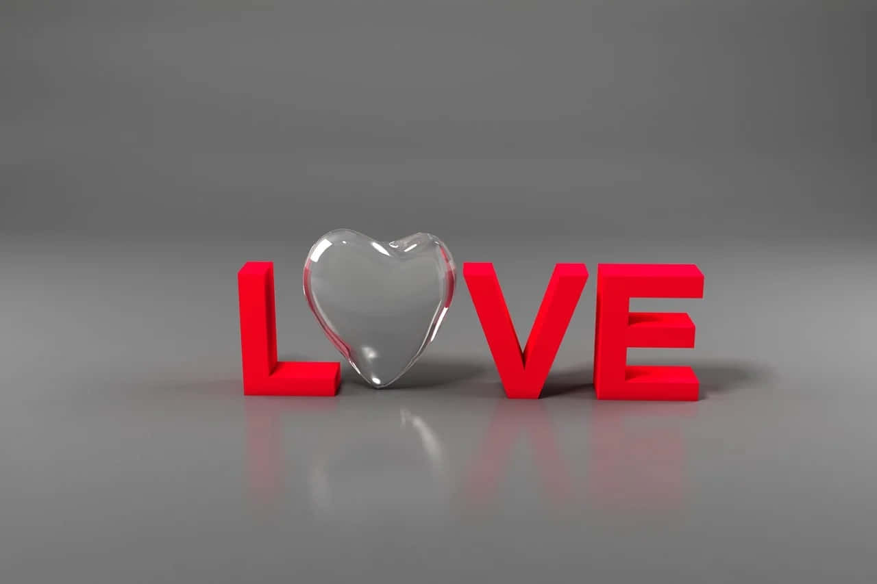 3 D Love Conceptwith Heart Wallpaper