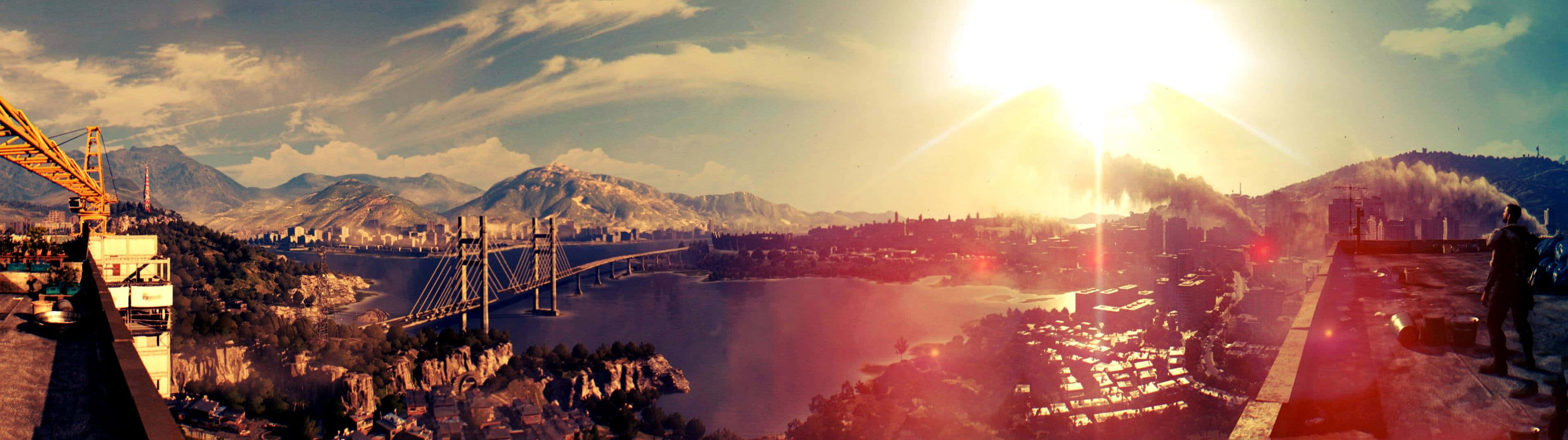 3840 X 1080 Gaming Dying Light Panoramic Shot Wallpaper