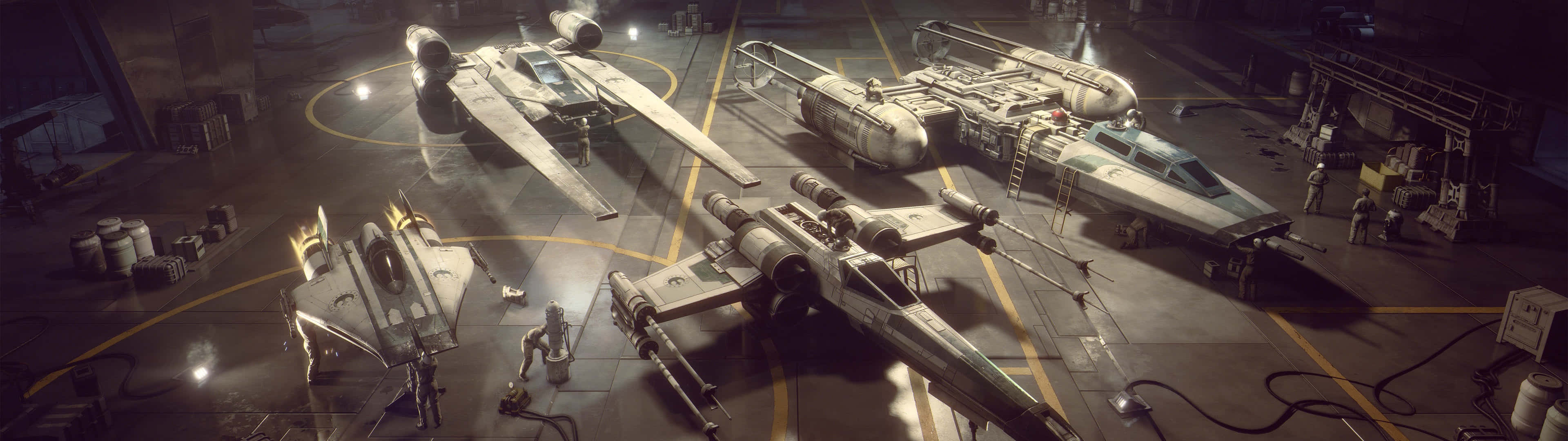 3840 X 1080 Gaming Star Wars Squadrons Wallpaper