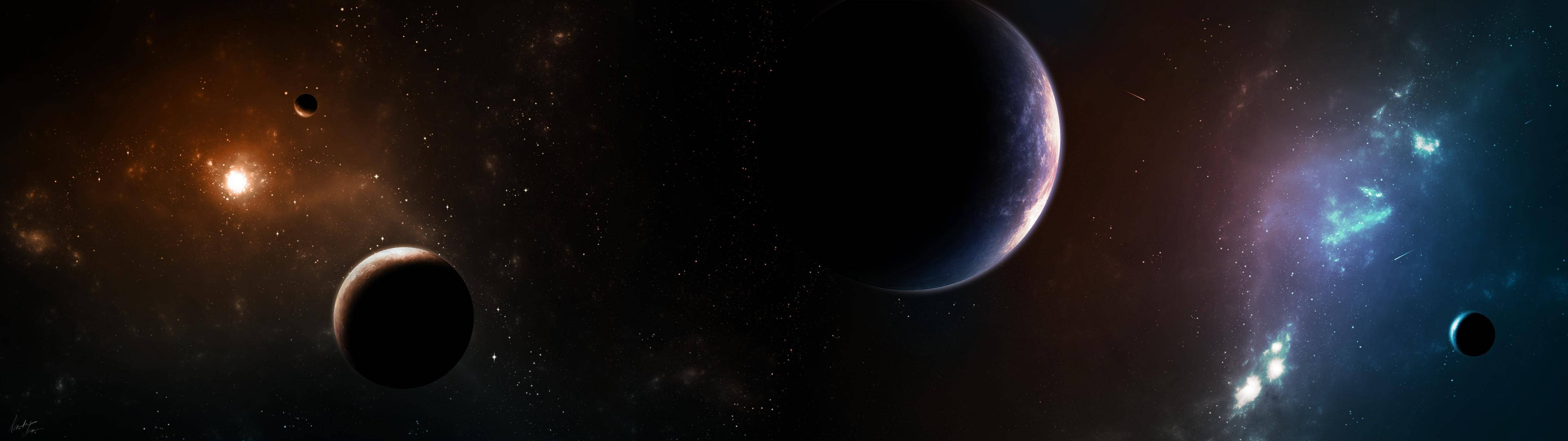 3840x1080 Hd Dual Monitor Galaxy Wallpaper