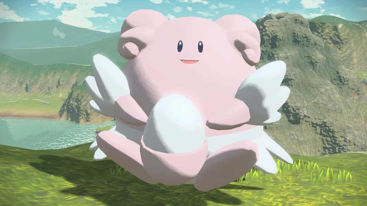 3d Blissey Sitting Wallpaper