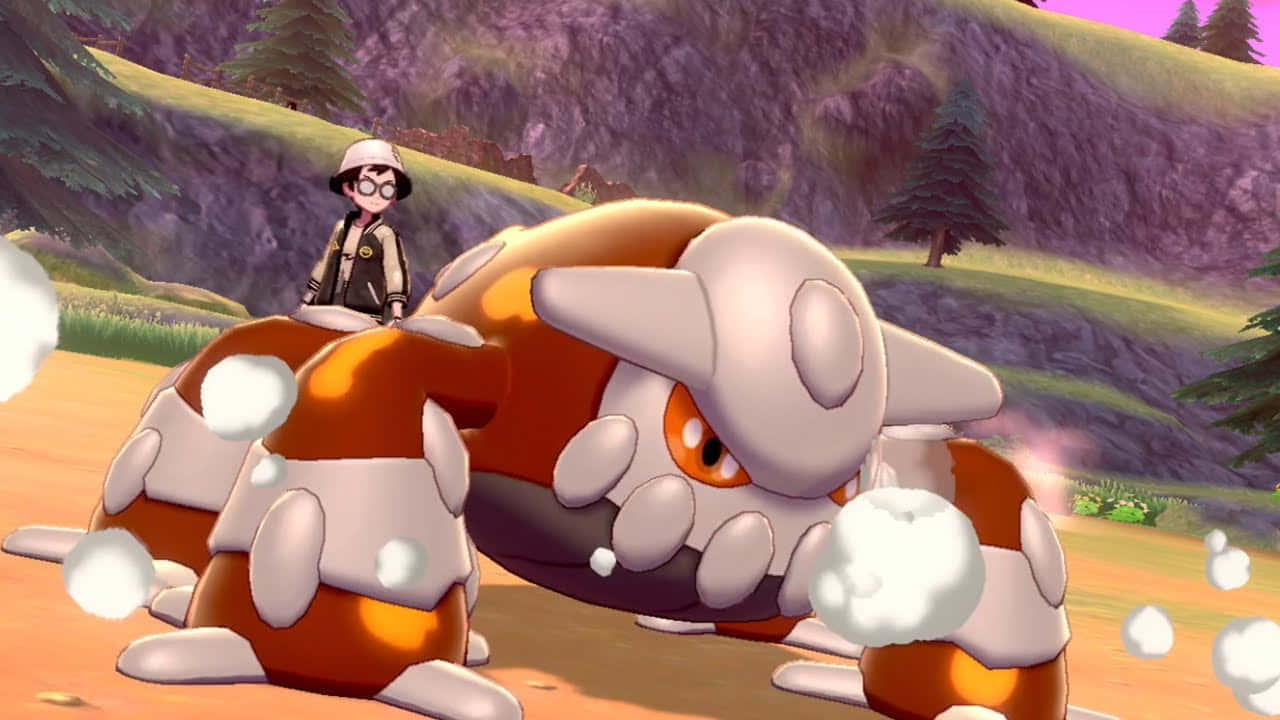 3d Heatran Pokemon With Trainer Wallpaper