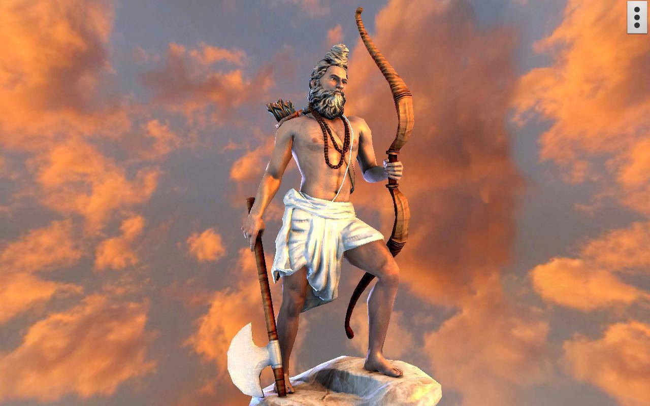 3d Parshuram Cloudy Backdrop Wallpaper