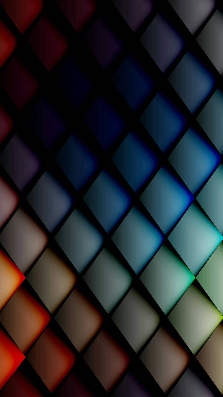 3d Phone Colored Tiles Wallpaper