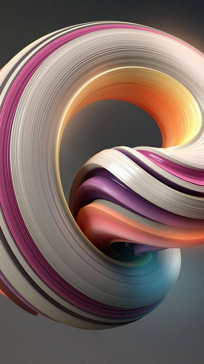 3d Phone Twisted Circular Figure Wallpaper