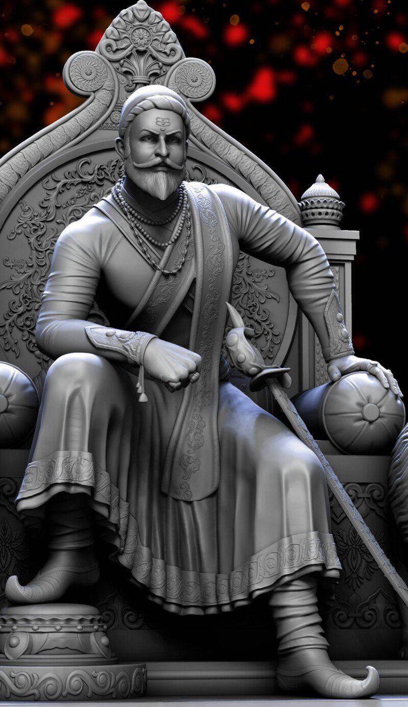 3d Shivaji Maharaj Hd Render Wallpaper