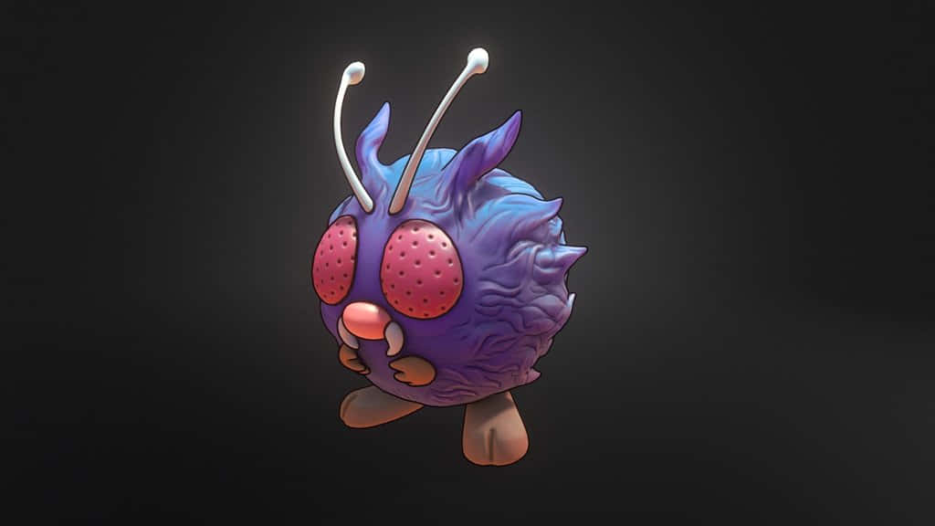 3d Venonat Graphic In Black Background Wallpaper