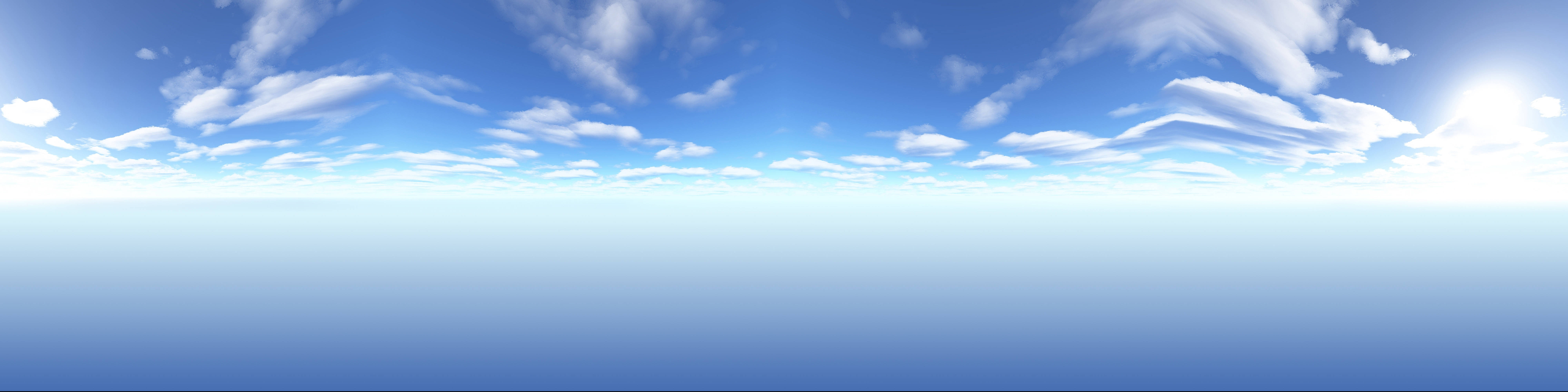 4k Dual Monitor Screen Blue Sky Wallpaper