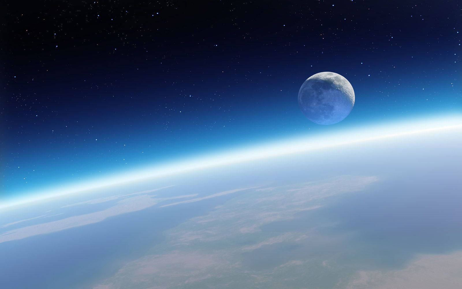 4k Earth And Moon Horizon Wallpaper