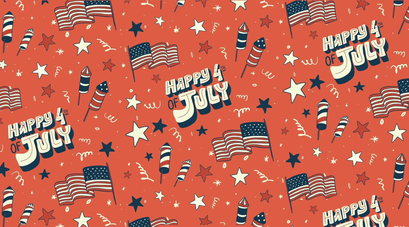 4thof July Celebration Pattern Wallpaper