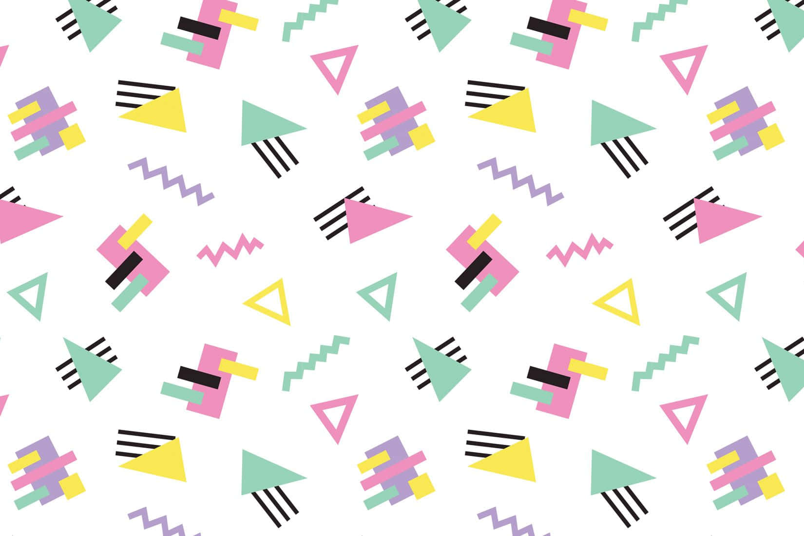 90s Style Geometric Shapes Wallpaper