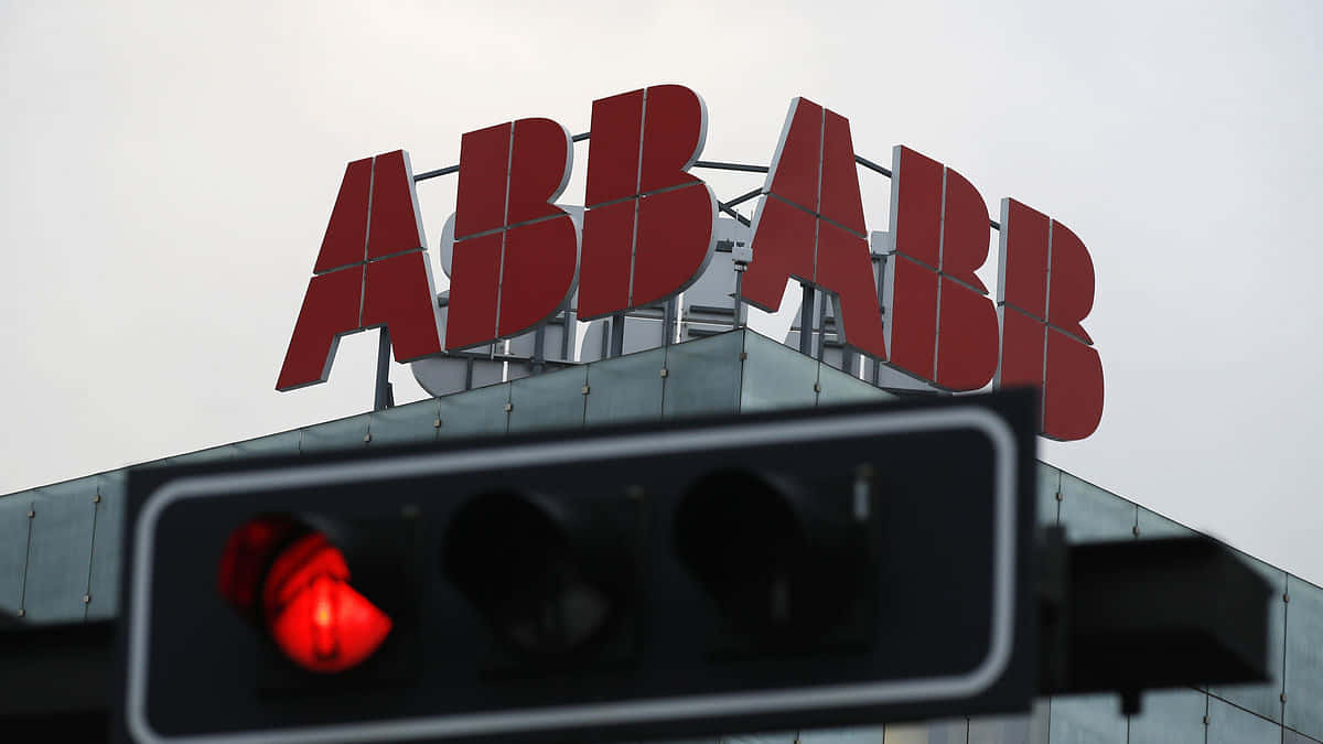 A B B Logo Over Traffic Light Baden Switzerland Wallpaper