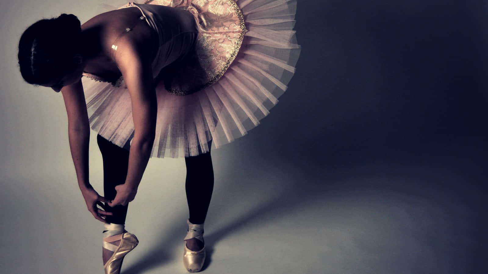 A Ballerina Is Posing In A Pink Tutu Wallpaper