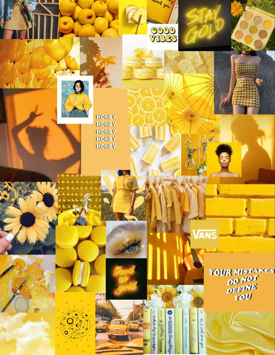 A Beautiful Collage Of Yellow Aesthetics Wallpaper