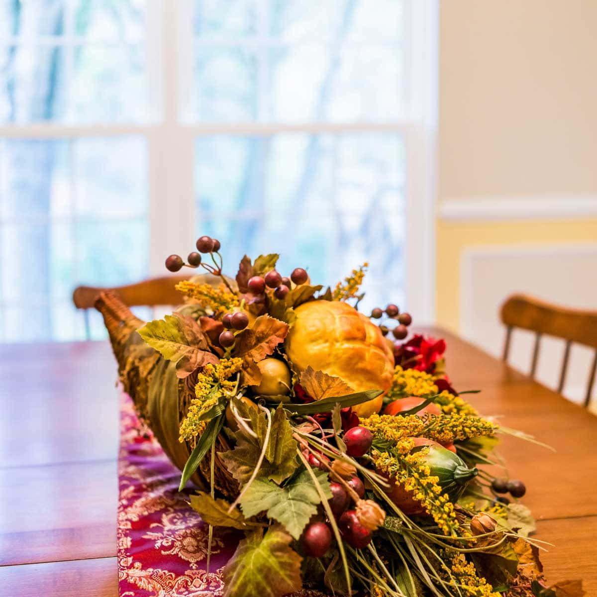 A Beautiful Fall Cornucopia Arrangement Wallpaper