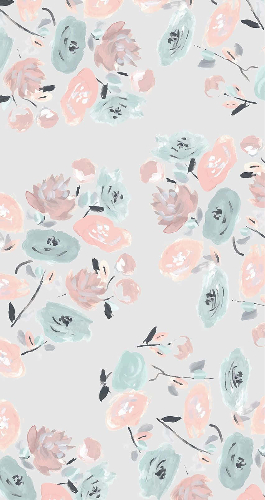 A Beautiful Pastel Colored, Cloudy Flowery Pattern. Wallpaper