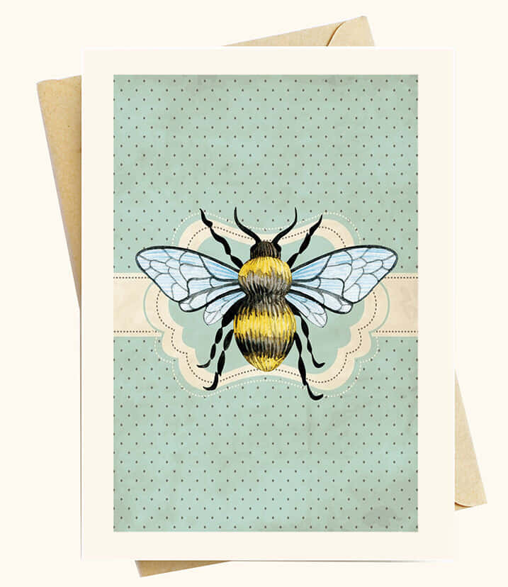 A Beautiful Vintage Bee Resting On A Bright Summer Flower Wallpaper