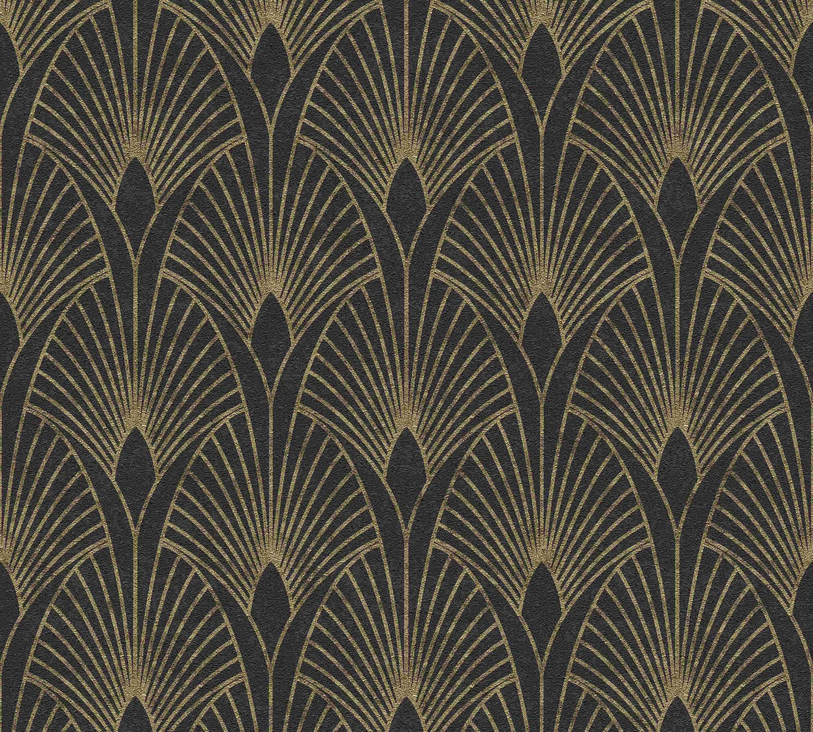 A Black And Gold Deco Wallpaper Wallpaper