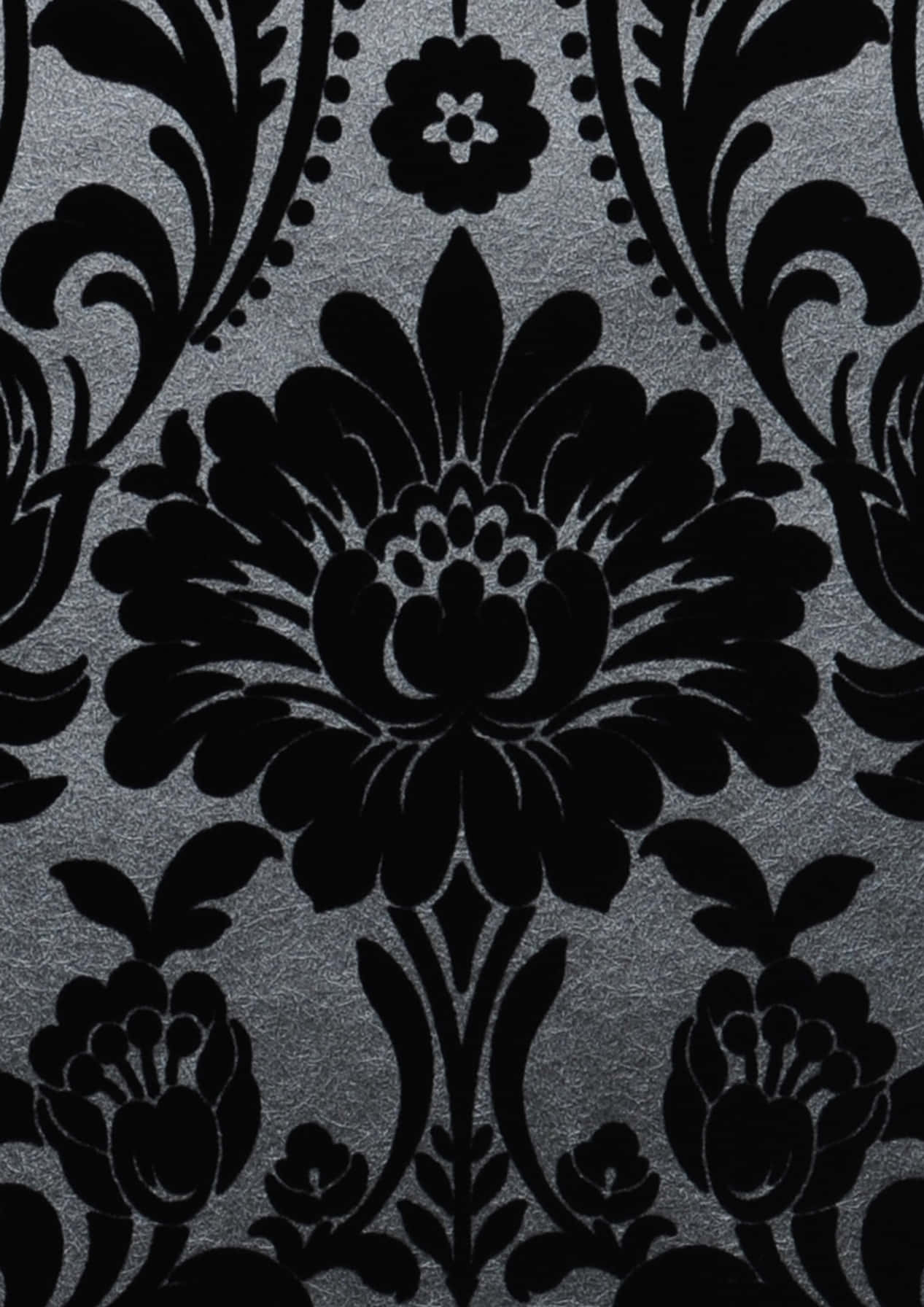 A Black And Silver Damask Wallpaper Wallpaper