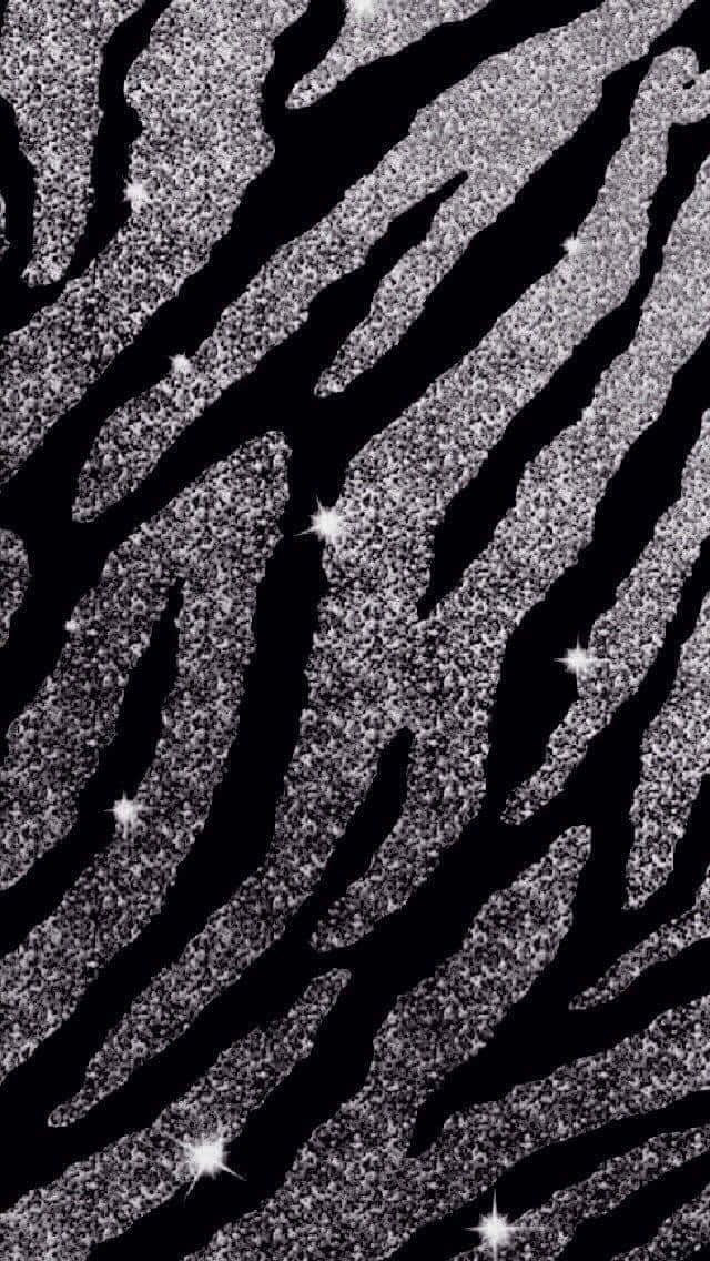 A Black And Silver Zebra Print Wallpaper Wallpaper