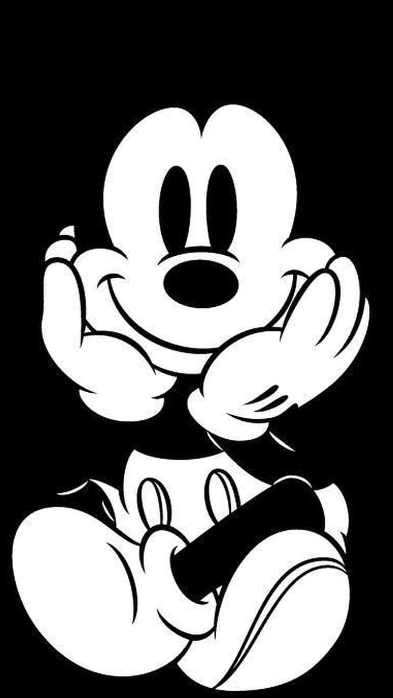 A Black And White Image Of A Mickey Mouse Wallpaper