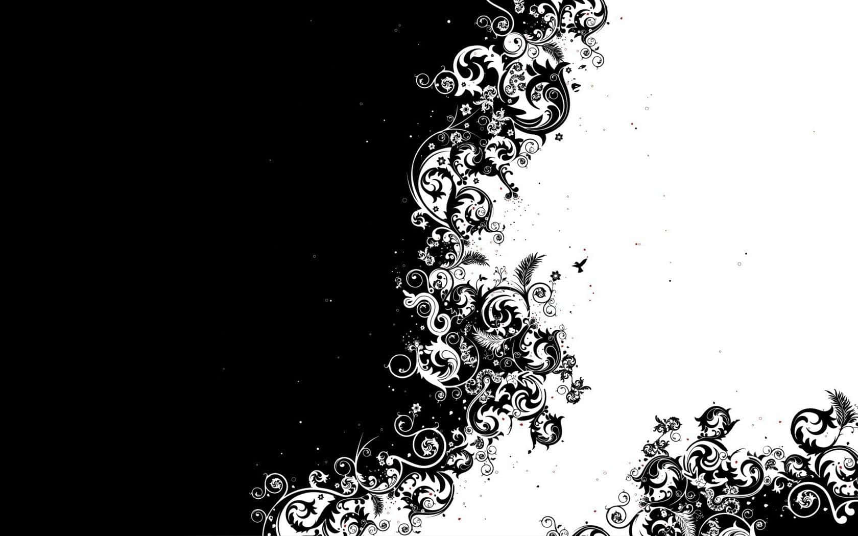 A Black And White Image Of A Swirling Pattern Wallpaper