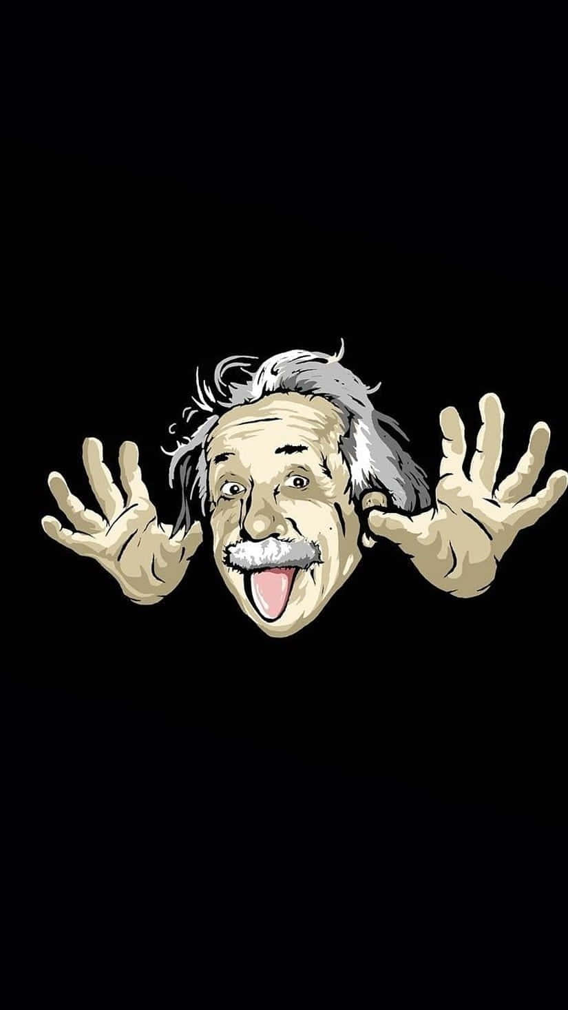 A Black Background With An Image Of An Albert Einstein Wallpaper