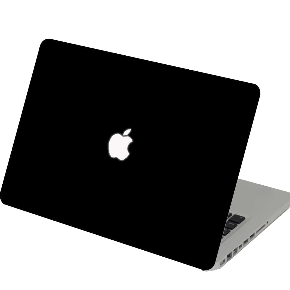 A Black Macbook Pro Laptop With An Apple Logo Wallpaper