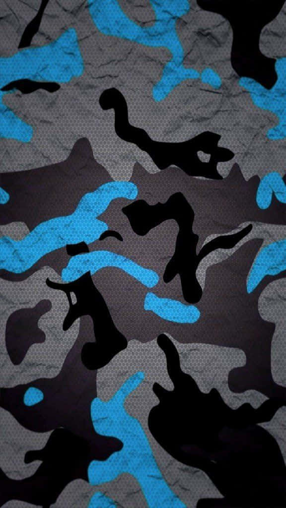 A Blue And Black Camouflage Pattern Wallpaper