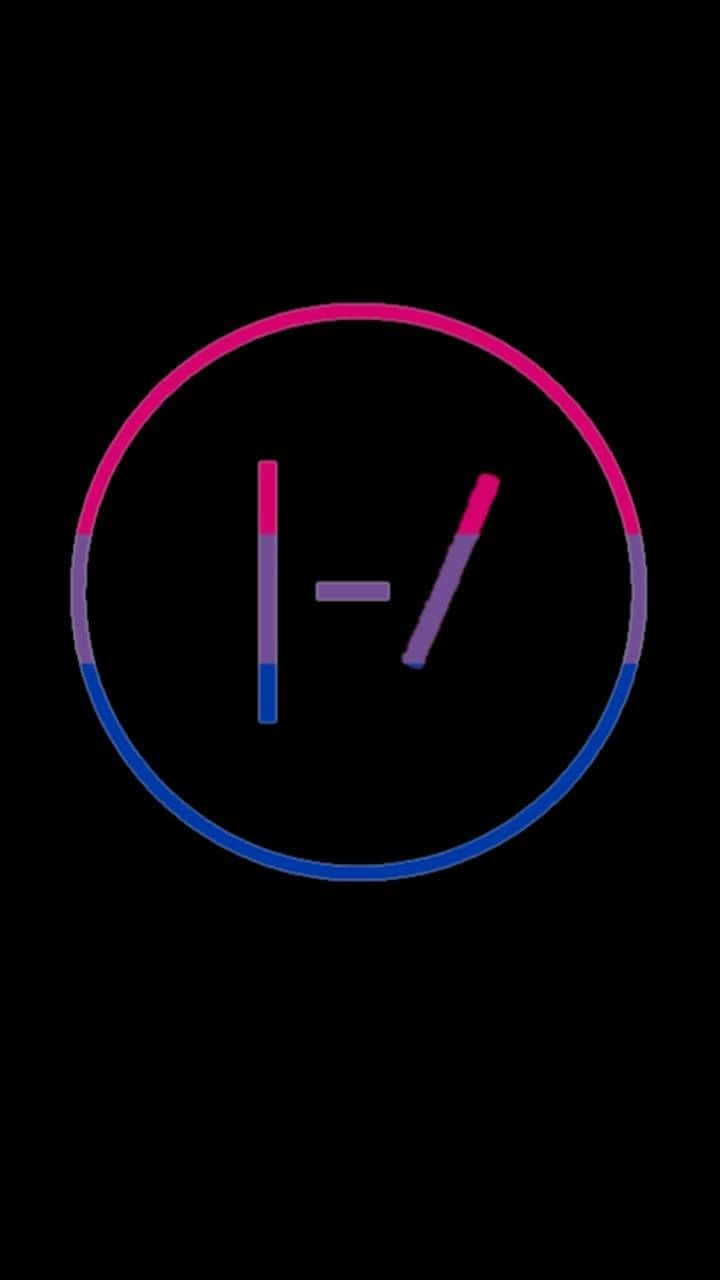 A Blue And Pink Circle With The Word N In It Wallpaper