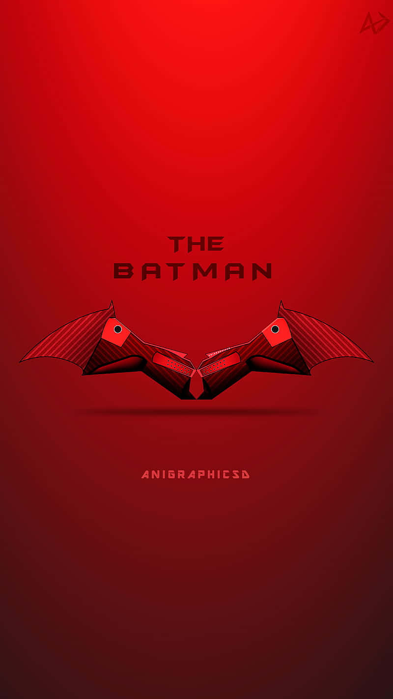 A Bold Red Batman Logo On A Black Background Wallpaper