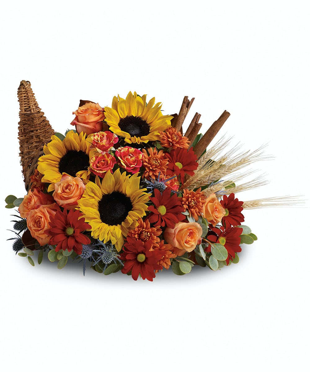 A Bountiful Cornucopia With Autumn Harvest Delights Wallpaper