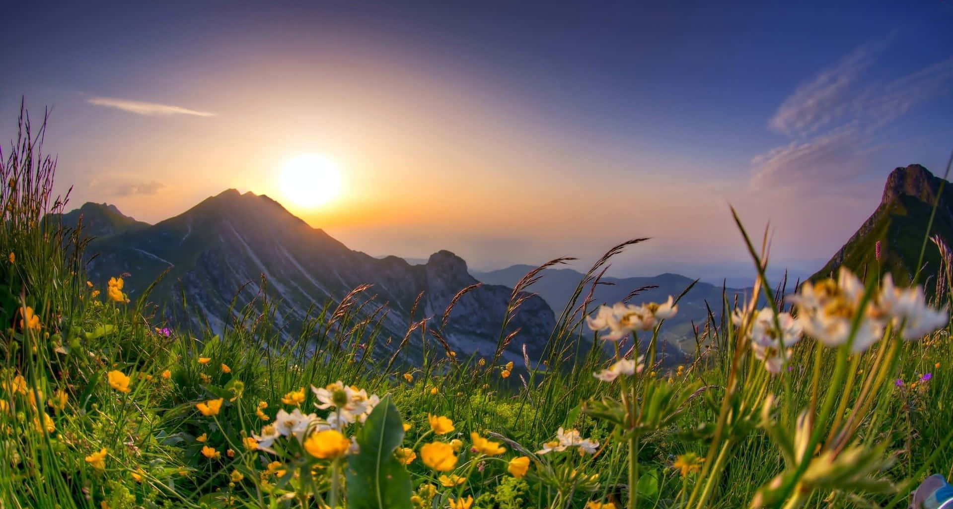 A Breathtaking Spring Landscape On A Mountain Side Wallpaper