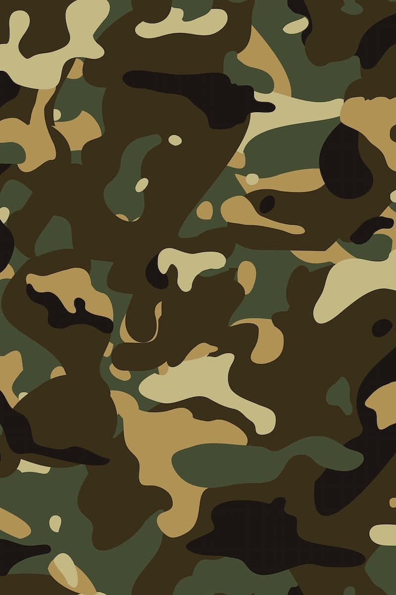 A Camouflage Pattern With A Brown And Green Color Wallpaper