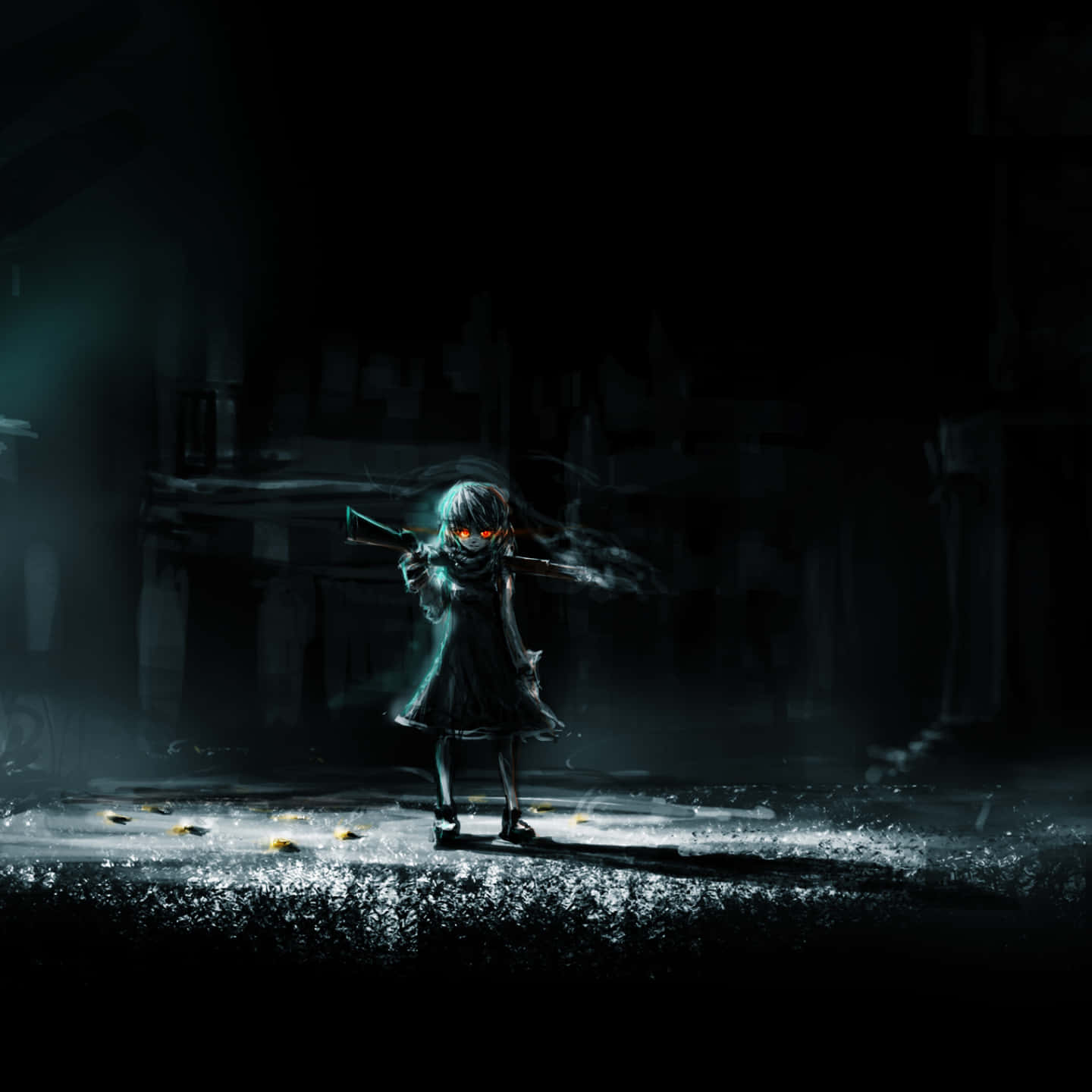 A Captivating And Mysterious Dark Anime Scenery Wallpaper