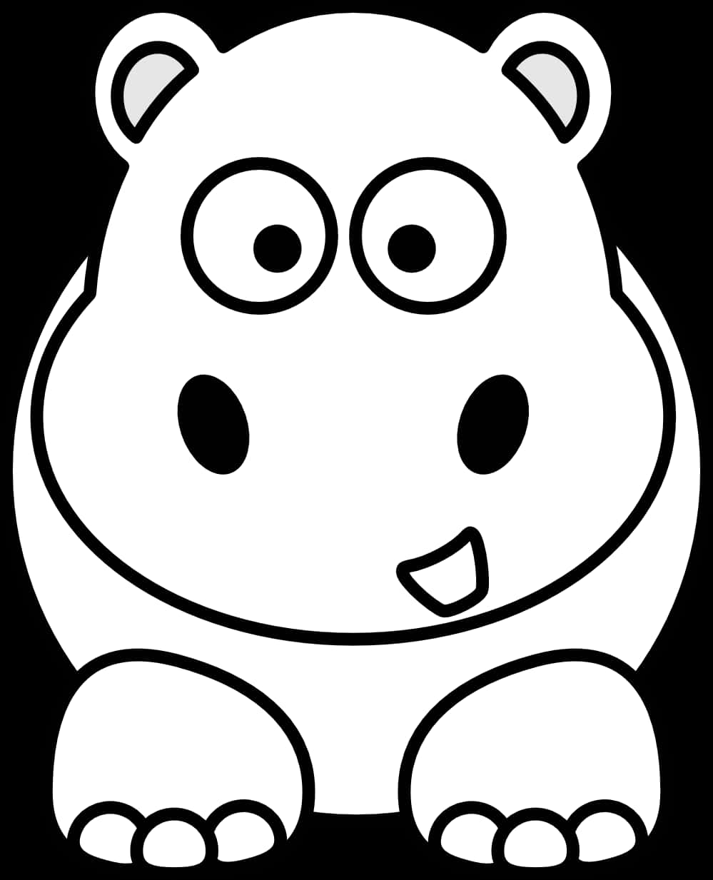 A Cartoon Hippo With Big Eyes Wallpaper