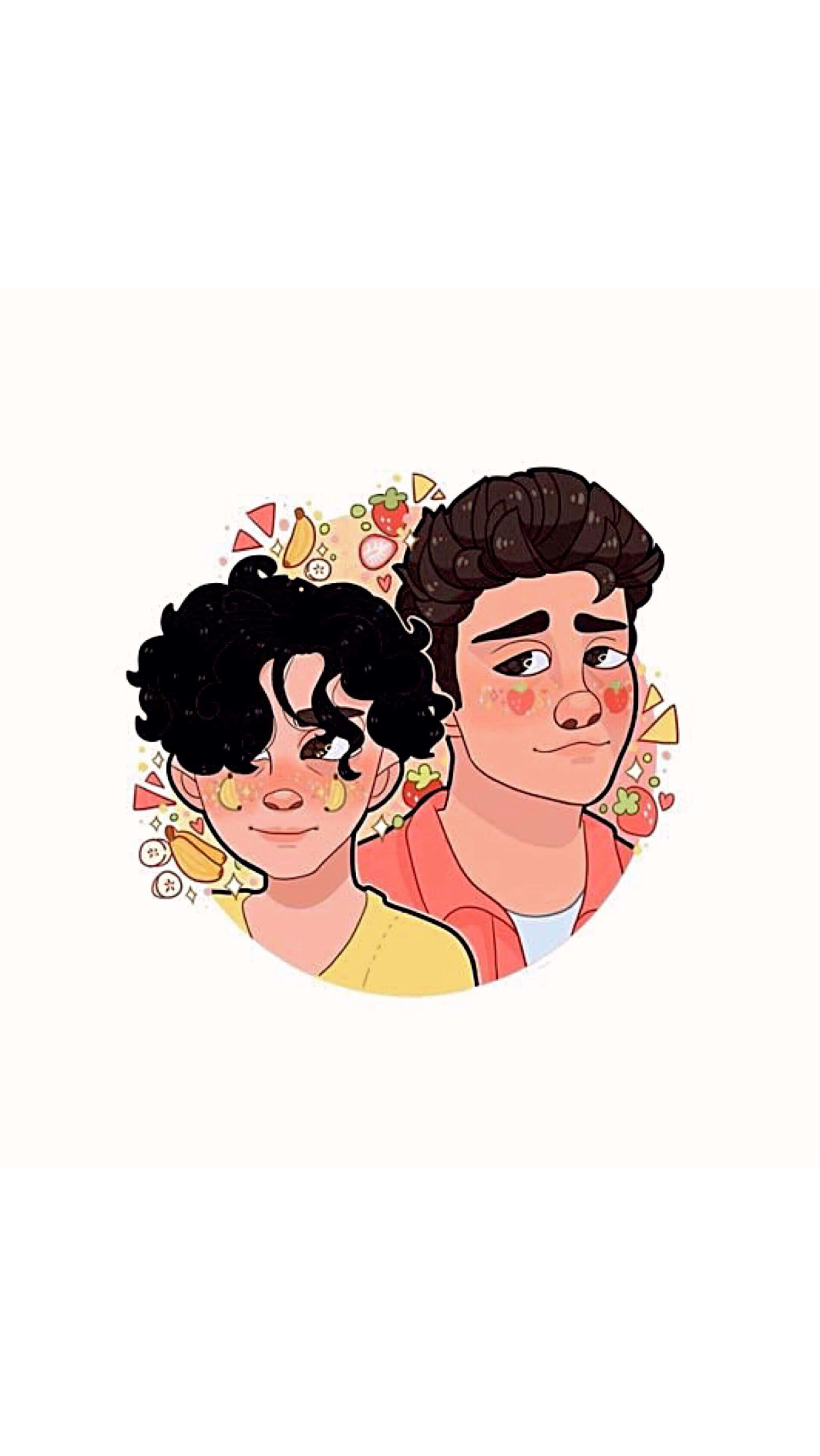 A Cartoon Of Two People With A Lot Of Candy Wallpaper