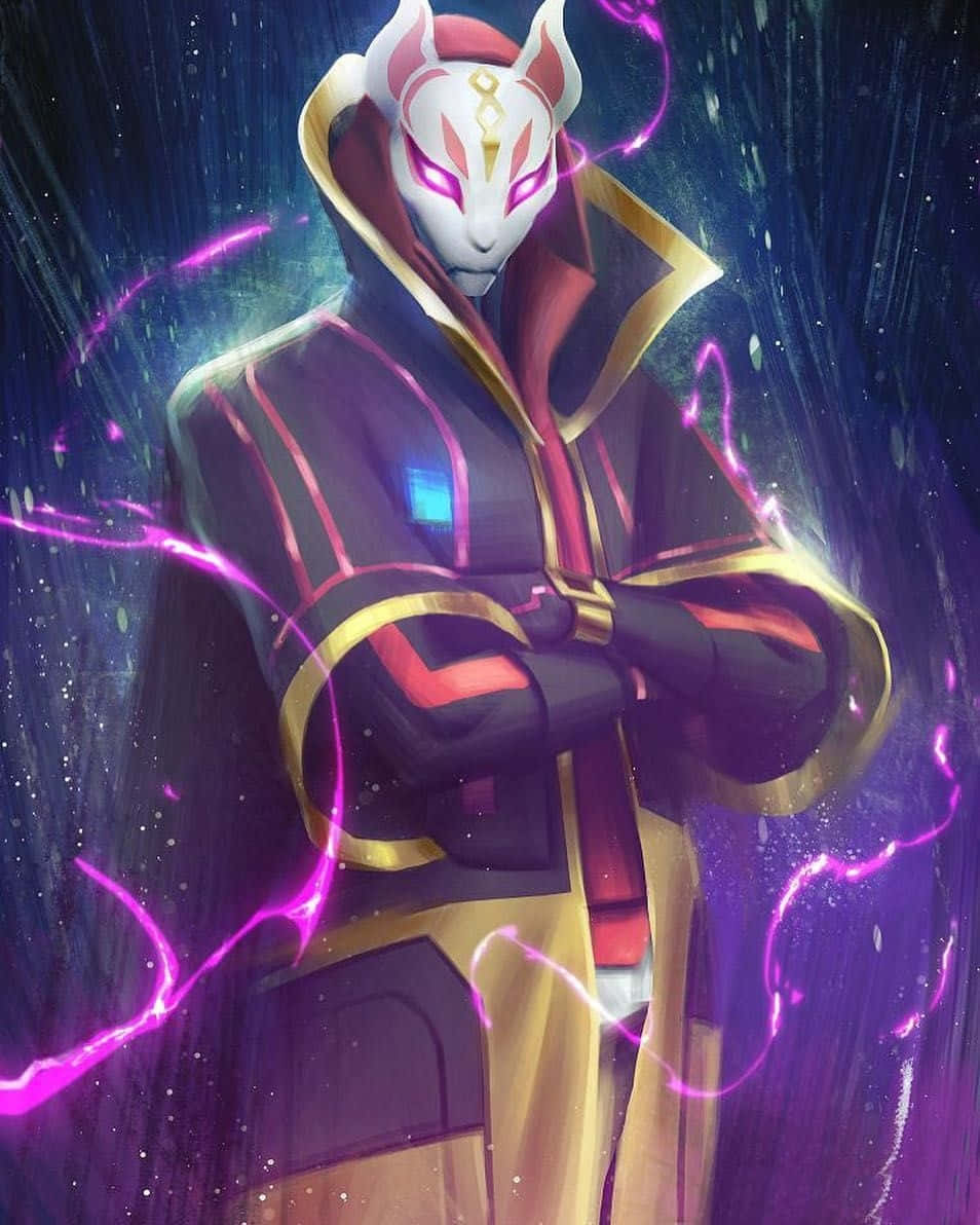 A Cat With A Purple Coat And Lightning Wallpaper