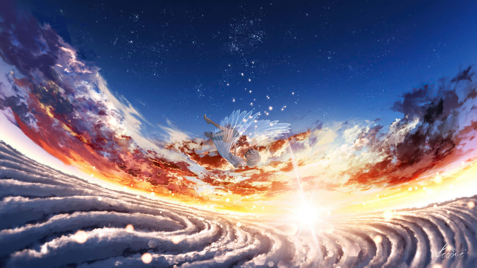 A Celestial Scene Of Angelic Aesthetics Wallpaper