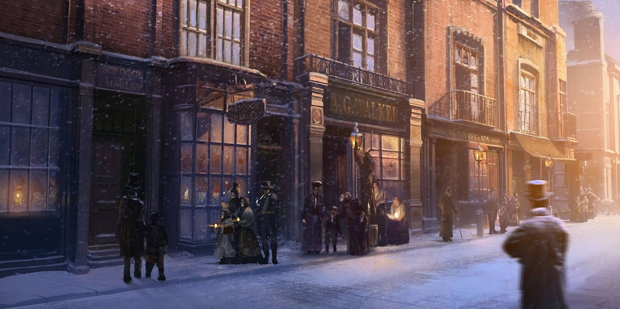 A Christmas Carol Street Wallpaper