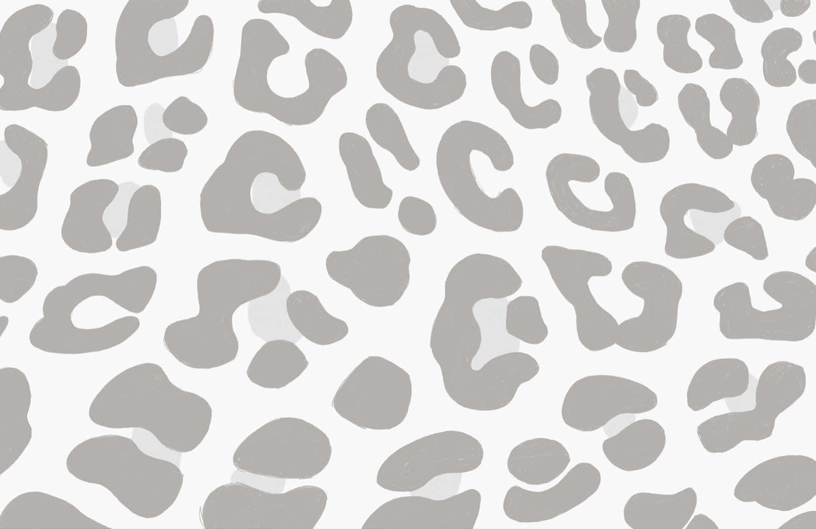 A Classic And Wild Take On White Leopard Print Wallpaper