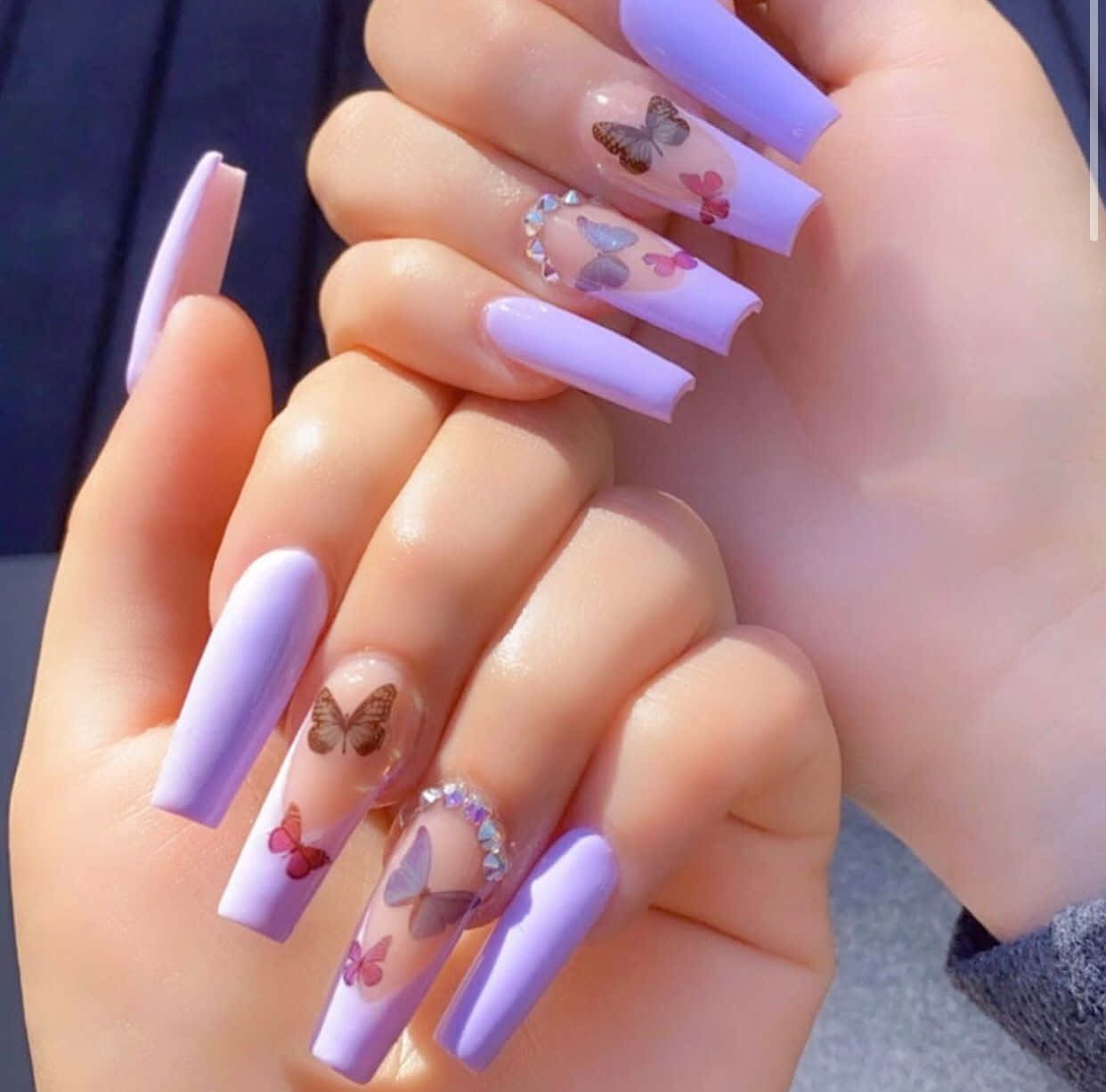 A Close Up Look At Beautiful, Stylish Acrylic Nails Wallpaper