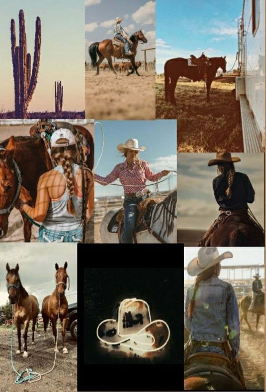 A Collage Of Majestic Horses Wallpaper