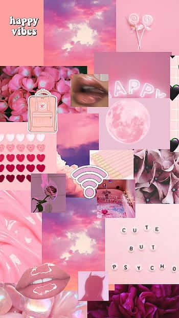 A Collage Of Pastel Pink Textures On A Desktop Background Wallpaper