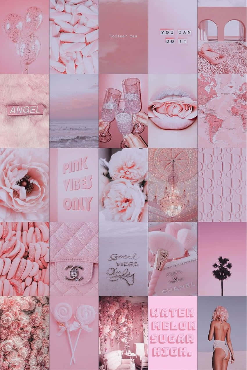 A Collage Of Pretty Pink Wallpapers Wallpaper